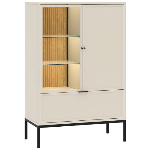 Vetrina 2 ante 1 cassetto con LED integrato Oslo