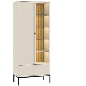 Vetrina 2 ante 1 cassetto con LED integrato Oslo