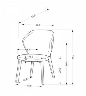 Sedia in legno massello Mona 57x63 cm