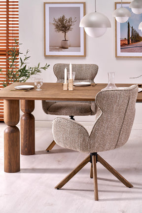 Sedia girevole in legno massello Nyla 63x64 cm