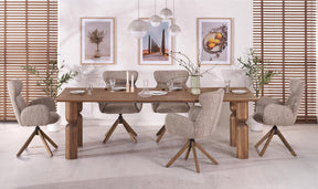 Sedia girevole in legno massello Nyla 63x64 cm