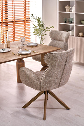 Sedia girevole in legno massello Nyla 63x64 cm