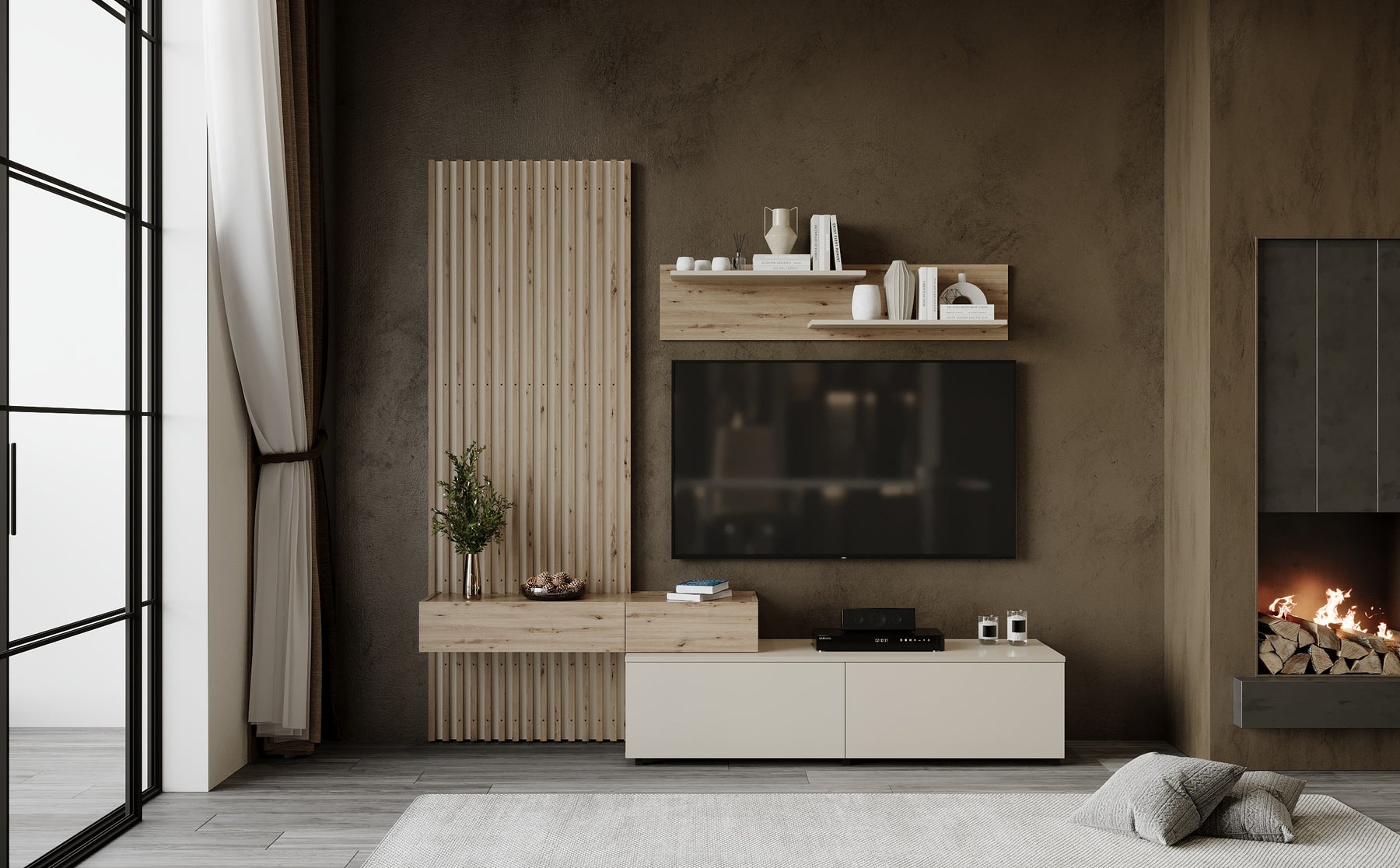 Parete attrezzata - set di 4 elementi Conny