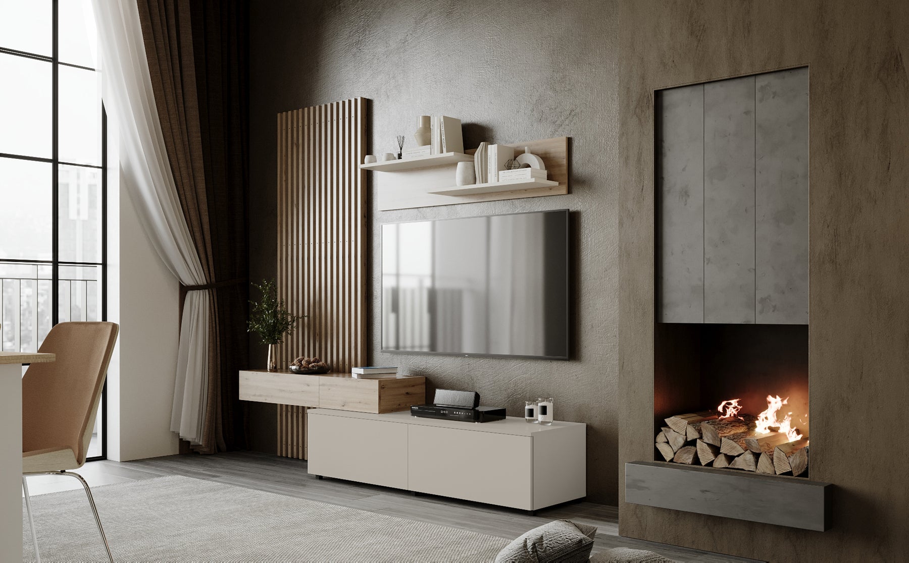 Parete attrezzata - set di 4 elementi Conny