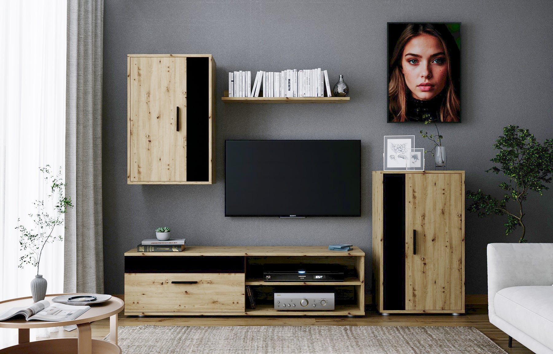 Parete attrezzata - set di 4 elementi Benson