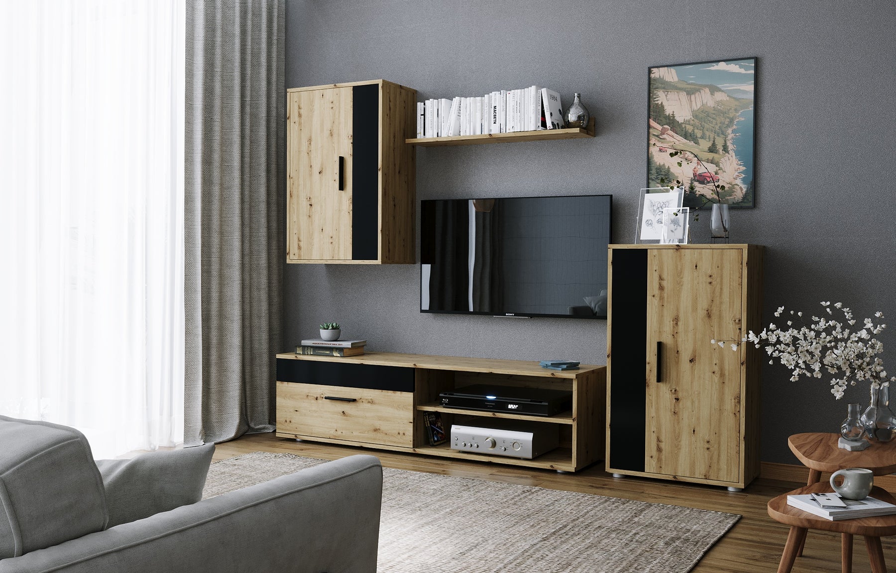 Parete attrezzata - set di 4 elementi Benson