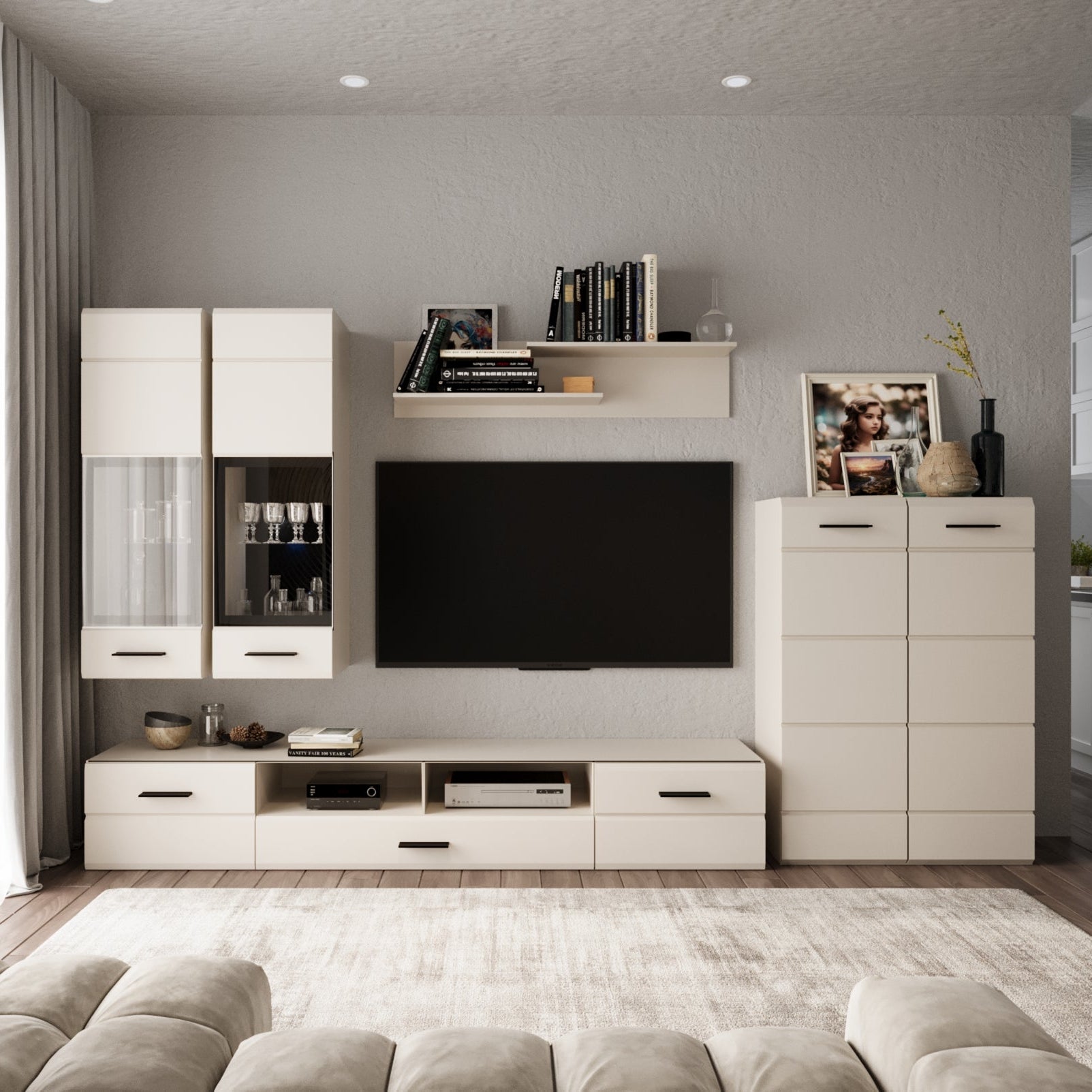 Parete attrezzata cashmere - set di 4 elementi Arden