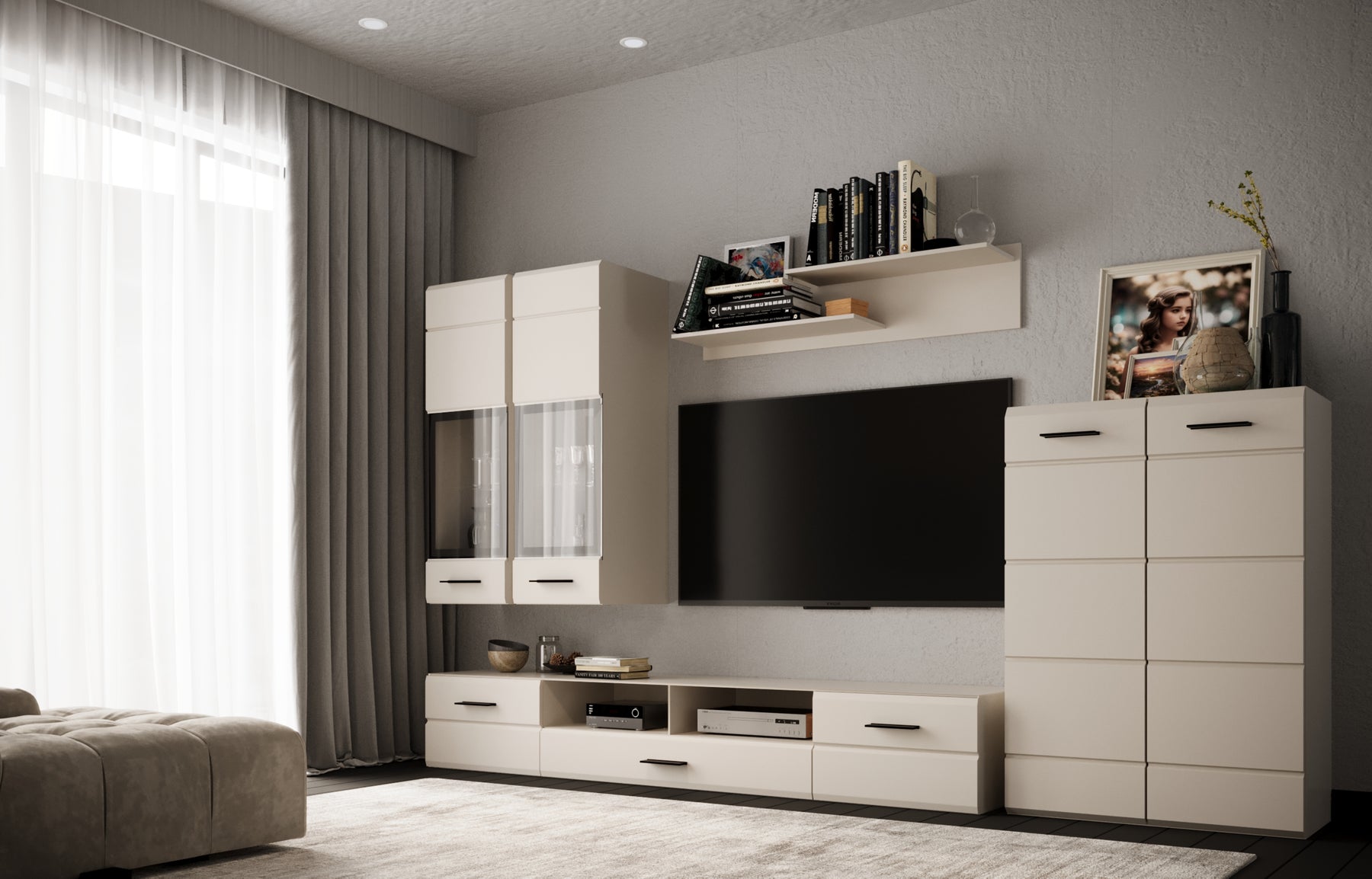 Parete attrezzata cashmere - set di 4 elementi Arden