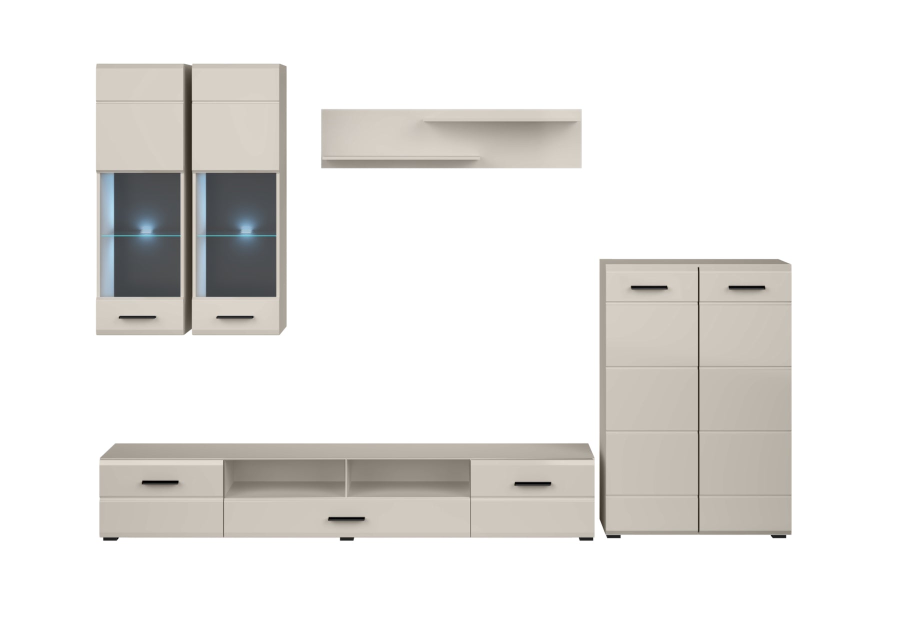 Parete attrezzata cashmere - set di 4 elementi Arden