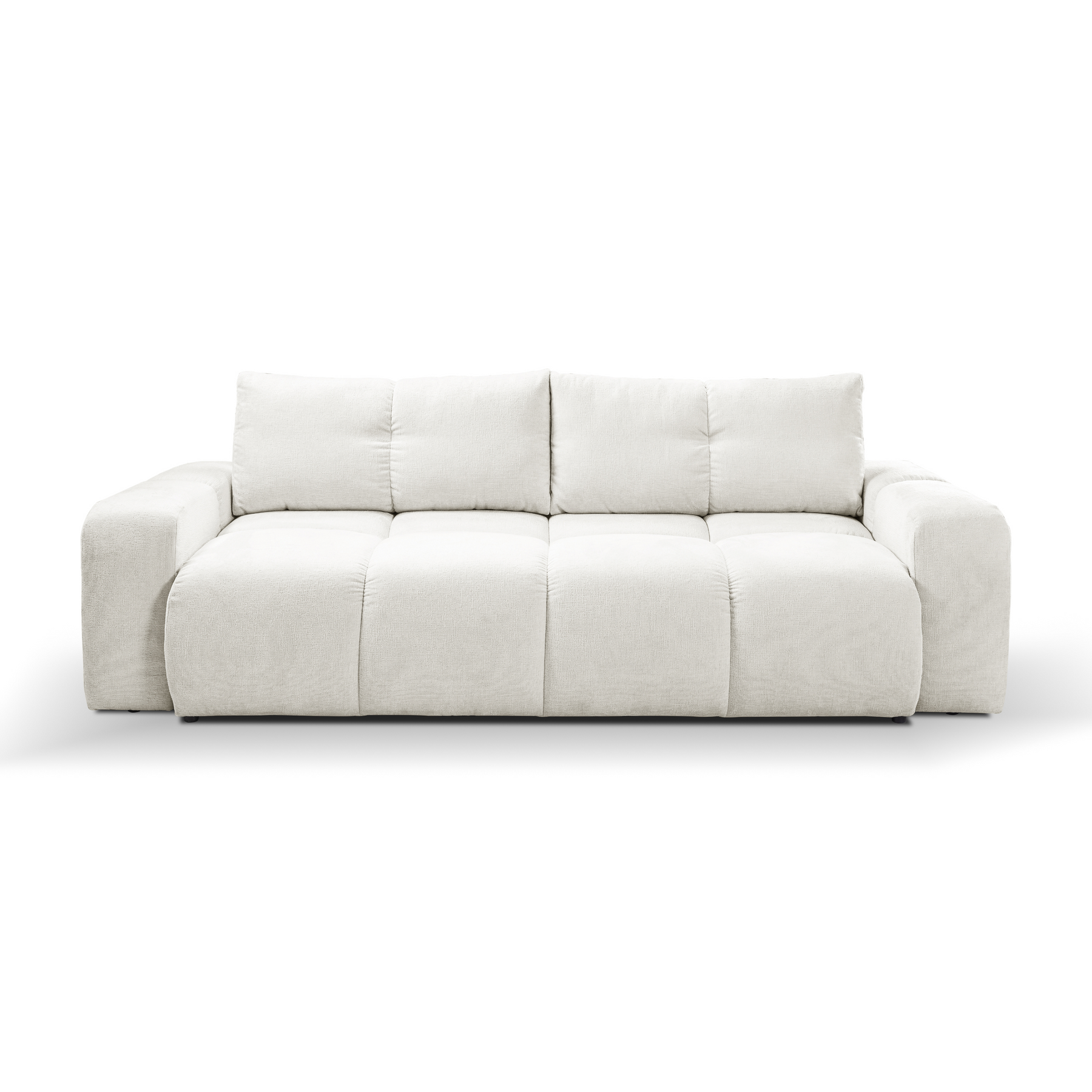 Divano letto in tessuto cannettato Vienna 259x99/149 cm