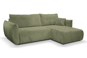 Divano letto angolare in tessuto cannettato Parigi 257x111/177 cm
