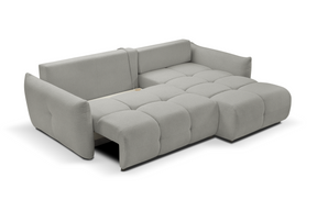 Divano letto angolare in tessuto bouclè Dublino 257x111/177 cm