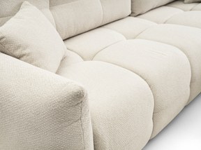 Divano letto angolare in tessuto bouclè Dublino 257x111/177 cm