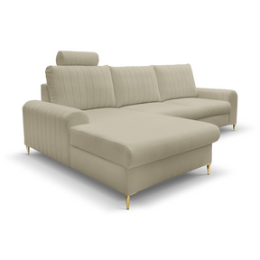 Divano letto angolare in tessuto cinigliato Firenze 251x164 cm