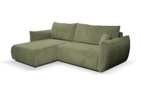 Divano letto angolare in tessuto cannettato Parigi 257x111/177 cm
