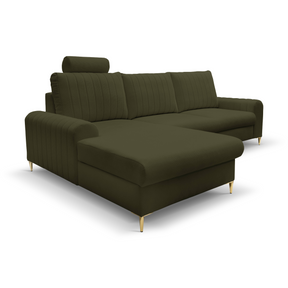 Divano letto angolare in tessuto cinigliato Firenze 251x164 cm