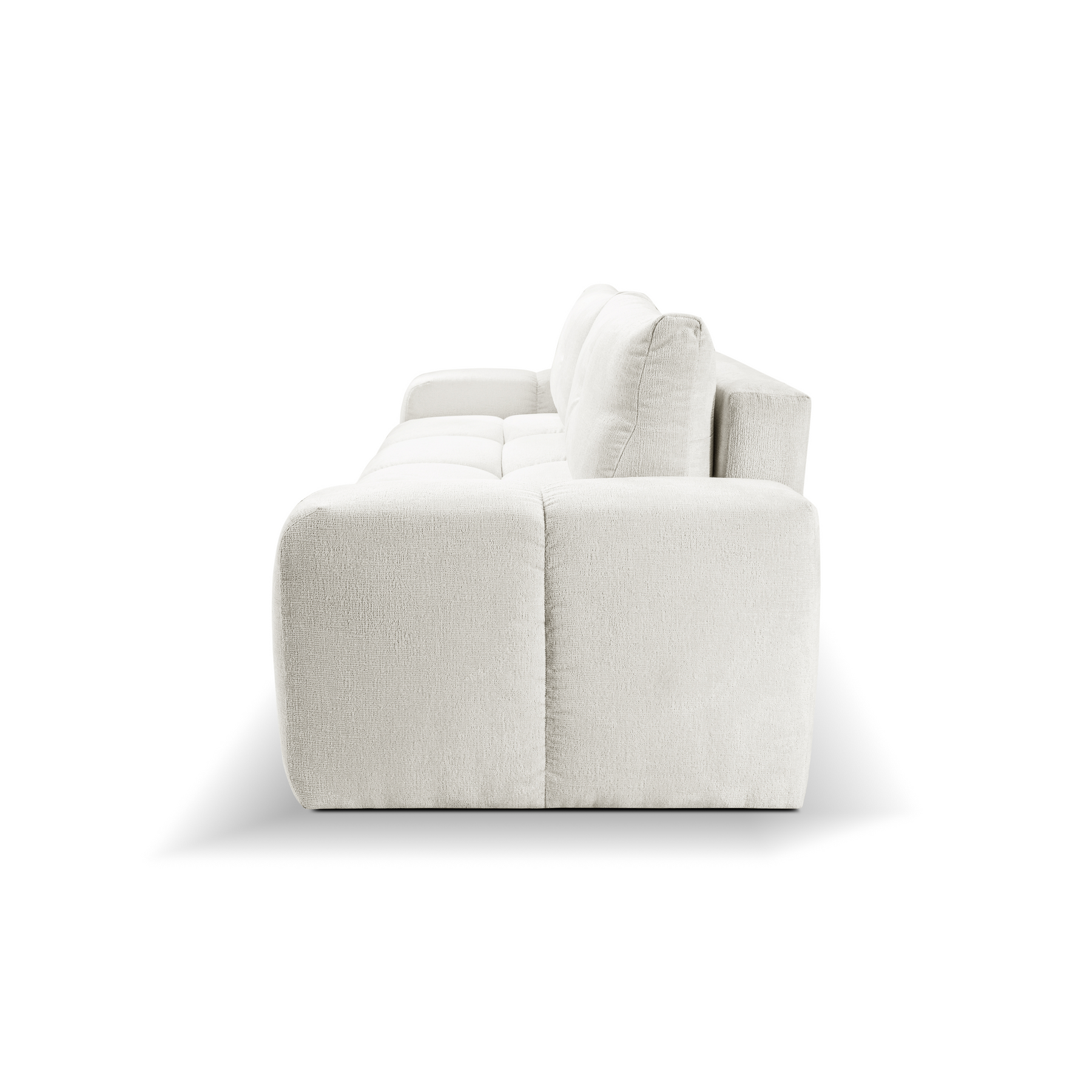 Divano letto in tessuto cannettato Vienna 259x99/149 cm
