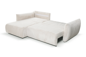 Divano letto angolare in tessuto cannettato Parigi 257x111/177 cm
