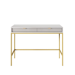 Consolle con piedi in metallo 2 cassetti in legno laminato Miseno 104x78 cm