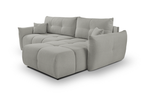 Divano letto angolare in tessuto bouclè Dublino 257x111/177 cm