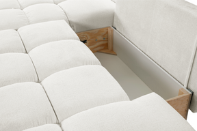 Divano letto angolare in tessuto cannettato Vienna 286x177 cm