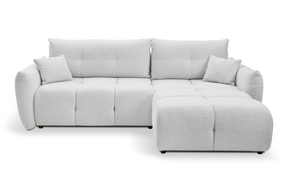 Divano letto angolare in tessuto bouclè Dublino 257x111/177 cm