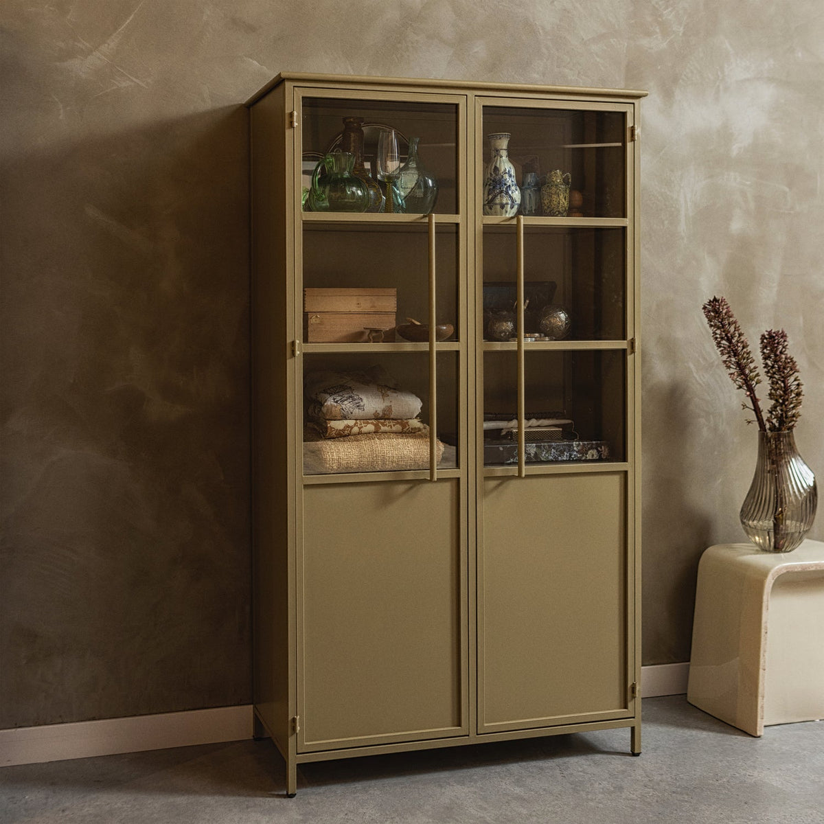 Vetrina 2 ante in metallo opaco 170x99 cm