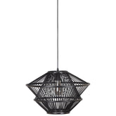 Lampada a sospensione in bambù nera Bamboo 31x46 cm