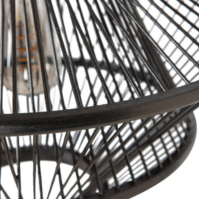 Lampada a sospensione in bambù nera Bamboo 31x46 cm
