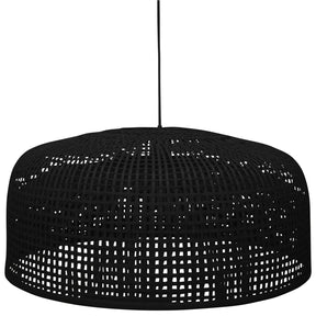 Lampada a sospensione in bambù nero Construct 30x65 cm