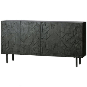 Credenza 4 ante in legno nero Counter 160x40 cm
