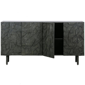 Credenza 4 ante in legno nero Counter 160x40 cm
