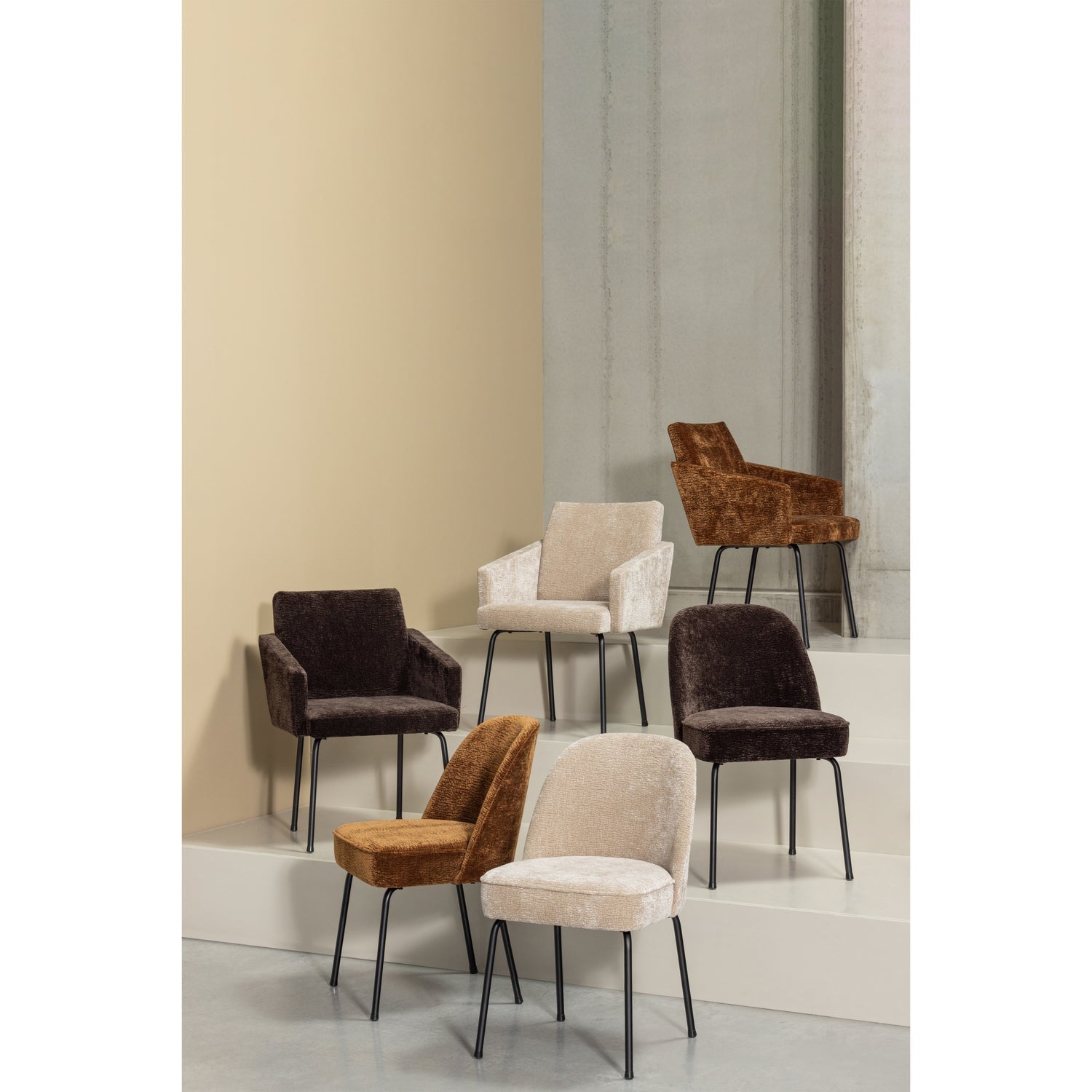 Set di 2 sedie in ciniglia Nadir 50x83 cm