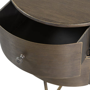 Comodino 2 cassetti in metallo Lomy 48x39 cm