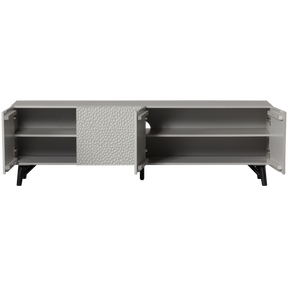 Mobile TV 4 ante color nebbia Carved 56x181 cm