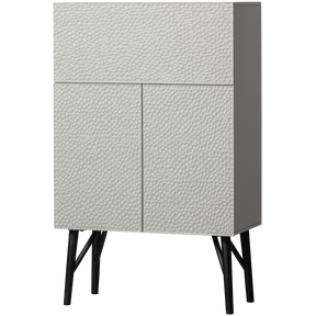 Mobile in legno di mango grigio nebbia Carved 146x90 cm