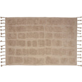Tappeto con stampa beige scuro Bricks 1x170 cm
