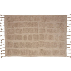 Tappeto con stampa beige scuro Bricks 1x170 cm