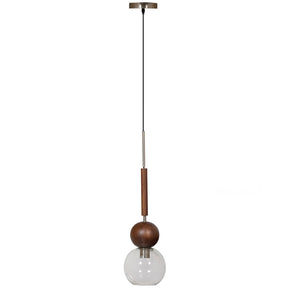 Lampada a sospensione in legno di noce/vetro Babble
