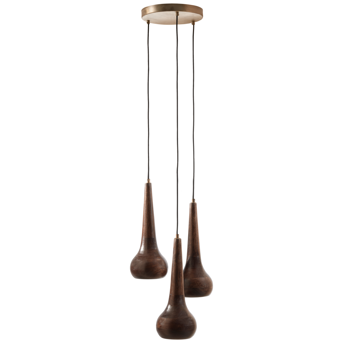 Lampada a sospensione in legno noce Tumble 150x33 cm