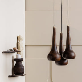 Lampada a sospensione in legno noce Tumble 150x33 cm