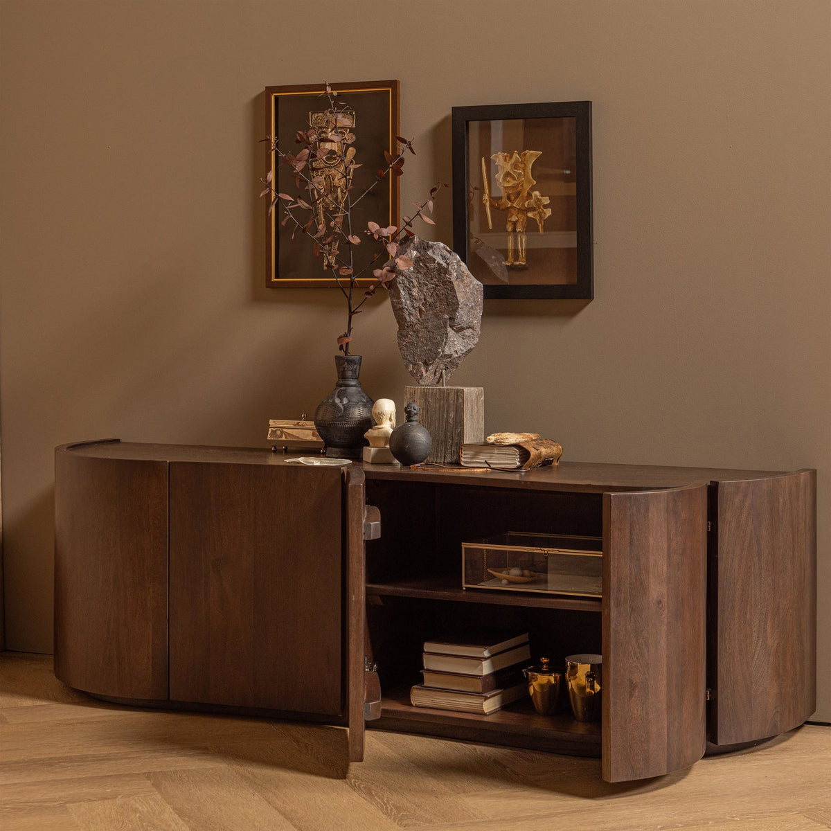 Madia 4 ante in legno di mango Sense 50x160 cm