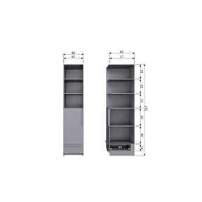 Credenza 1 anta 1 cassetto grigio cemento Pure 215x48 cm
