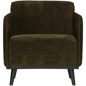 Poltrona in tessuto a coste con braccioli Statement 72x77 cm