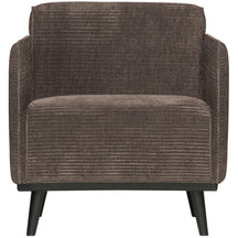 Poltrona in tessuto a coste con braccioli Statement 72x77 cm