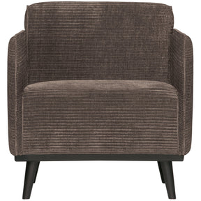 Poltrona in tessuto a coste con braccioli Statement 72x77 cm