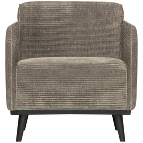Poltrona in tessuto a coste con braccioli Statement 72x77 cm