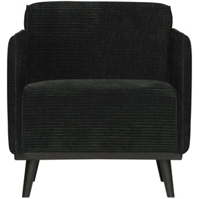 Poltrona in tessuto a coste con braccioli Statement 72x77 cm