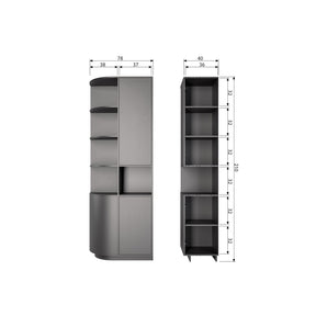 Credenza 2 ante in legno di pino nero opaco Finca 210x78 cm