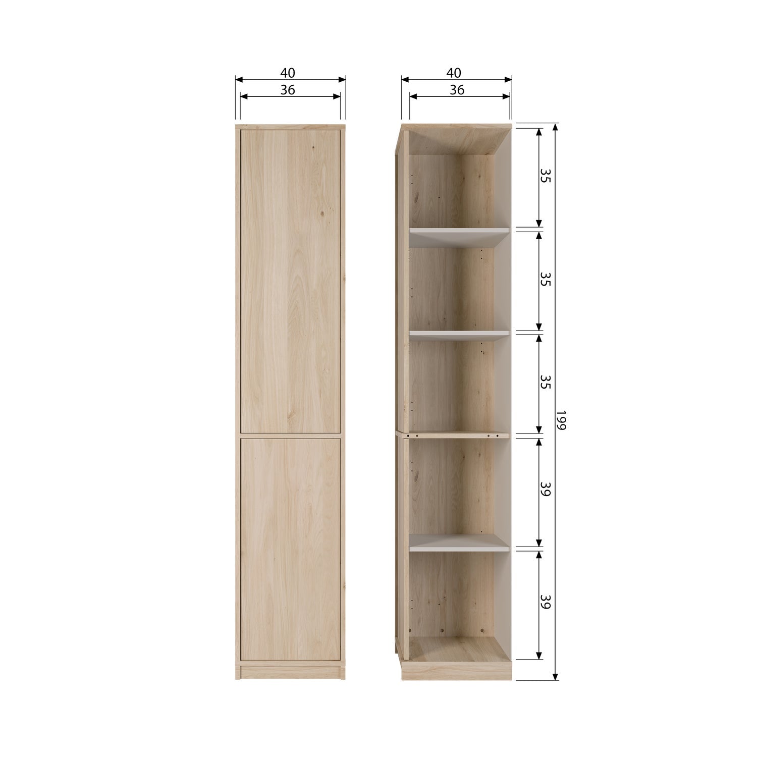 Colonna 2 ante Modulair 40x199 cm - modulo componibile